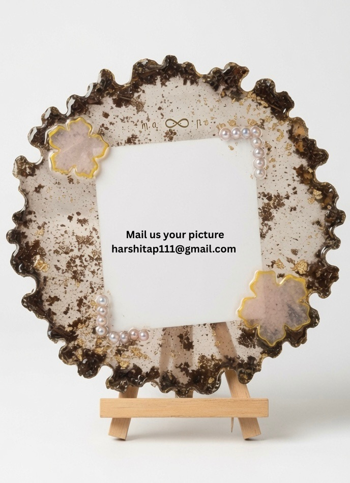 Eternal Love Resin Photo Frame – Preserved Flower Keepsake (8 inches)